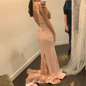 NWT JOVANI PINK FLOWER GOWN 604464